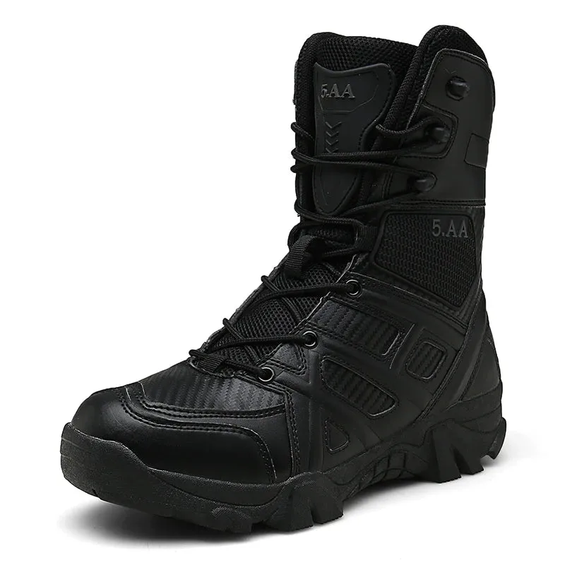 Men Military Tactical Leather Waterproof Boots