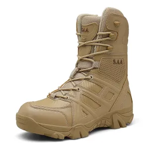 Men Military Tactical Leather Waterproof Boots