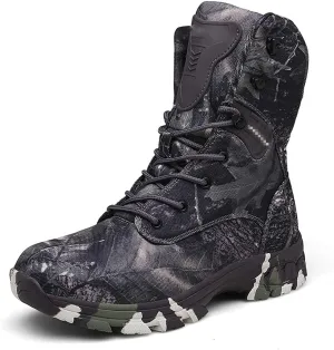 Men Special Force Tactical Boots, Outdoor Non-Slip Desert Combat Shoes, Camo Waterproof Military Hunting Boots