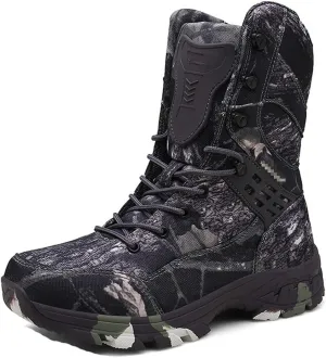 Men Special Force Tactical Boots, Outdoor Non-Slip Desert Combat Shoes, Camo Waterproof Military Hunting Boots