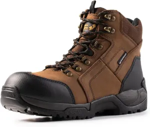 Men's 6''Heavy Duty Work Boots,Waterproof,Nubuck Leather,Slip-Resistant, ASTM, EH, Industrial & Construction Work Boots for Men GR1128
