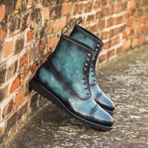 Men's Balmoral Boots Patina Wide Plus Size Blue 5226