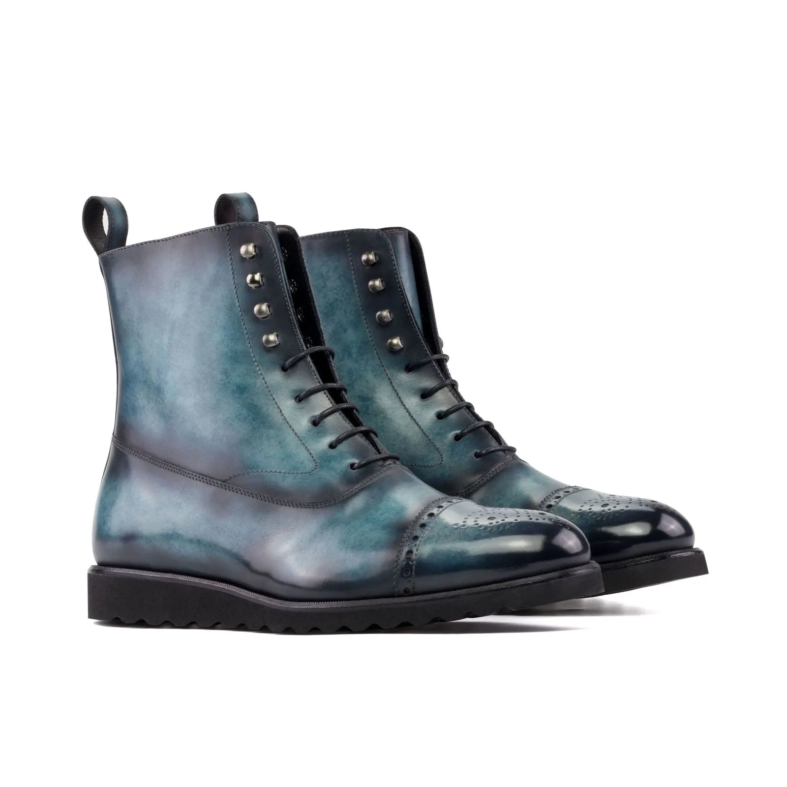 Men's Balmoral Boots Patina Wide Plus Size Blue 5226