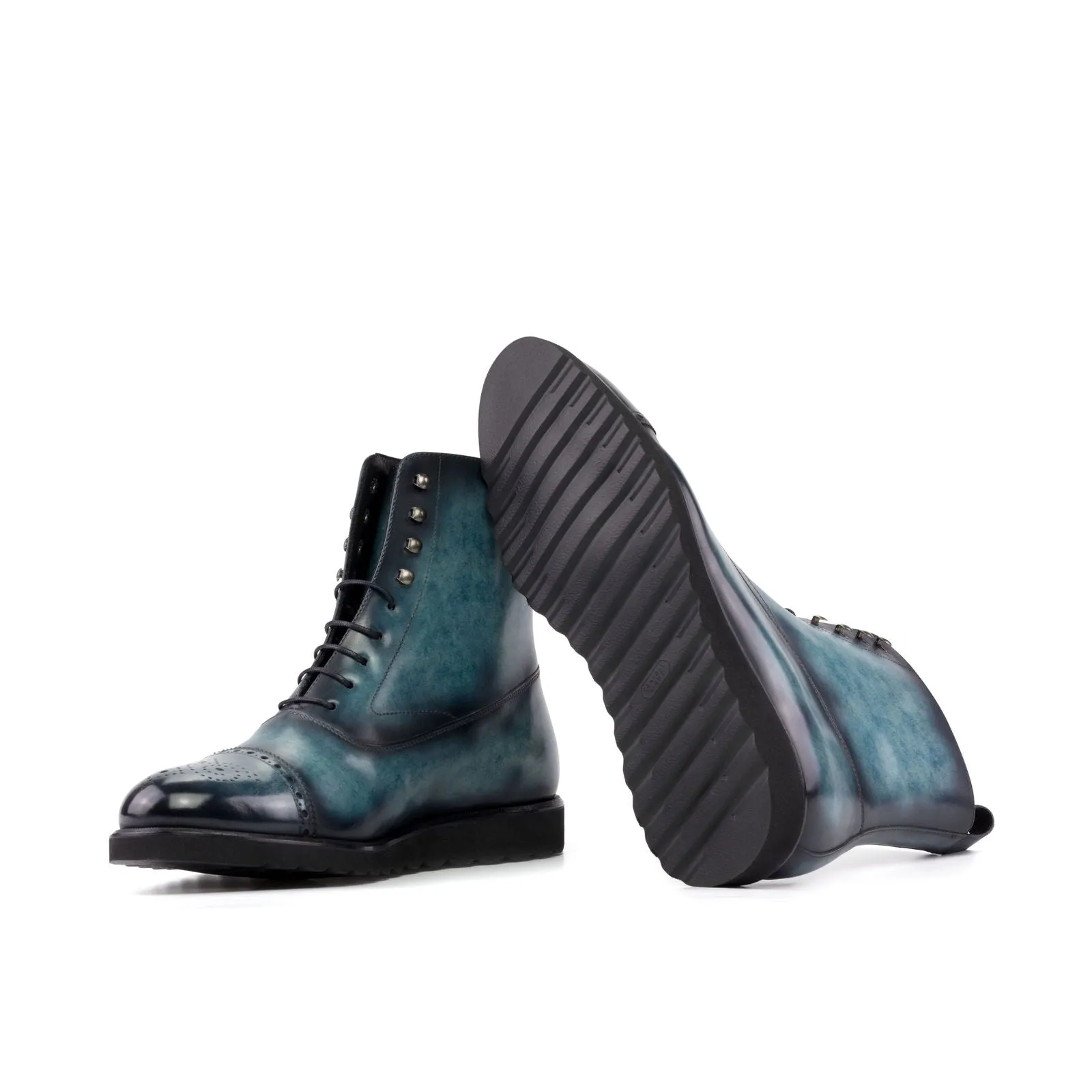 Men's Balmoral Boots Patina Wide Plus Size Blue 5226