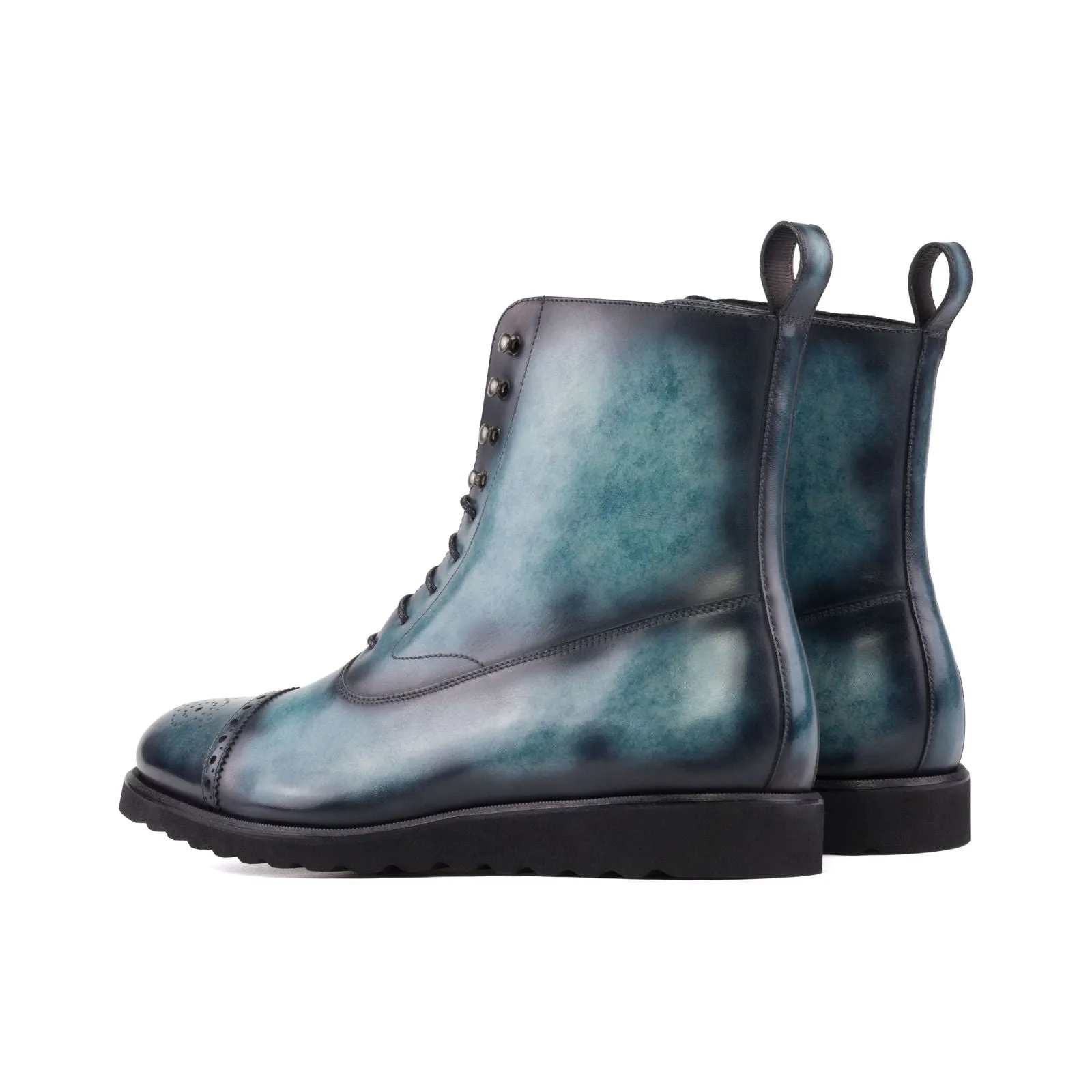 Men's Balmoral Boots Patina Wide Plus Size Blue 5226