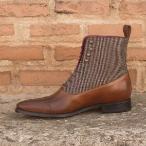 Men's Balmoral Leather Boots Wide Plus Size Brown Dark Brown 3133