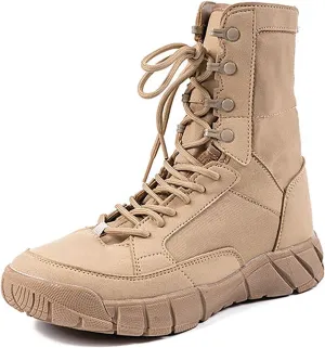 Men's Breathable Military Boots, Lightweight Durable Suede Leather Rubber Outsole Combat Boots, for Outdoor Hiking Non-slip Sports Tactical Desert Boots