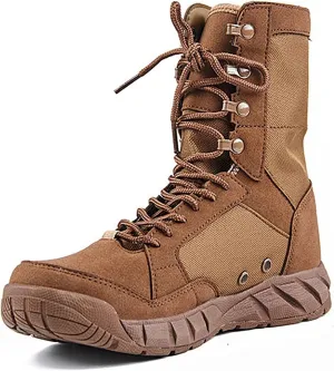 Men's Breathable Military Boots, Lightweight Durable Suede Leather Rubber Outsole Combat Boots, for Outdoor Hiking Non-slip Sports Tactical Desert Boots