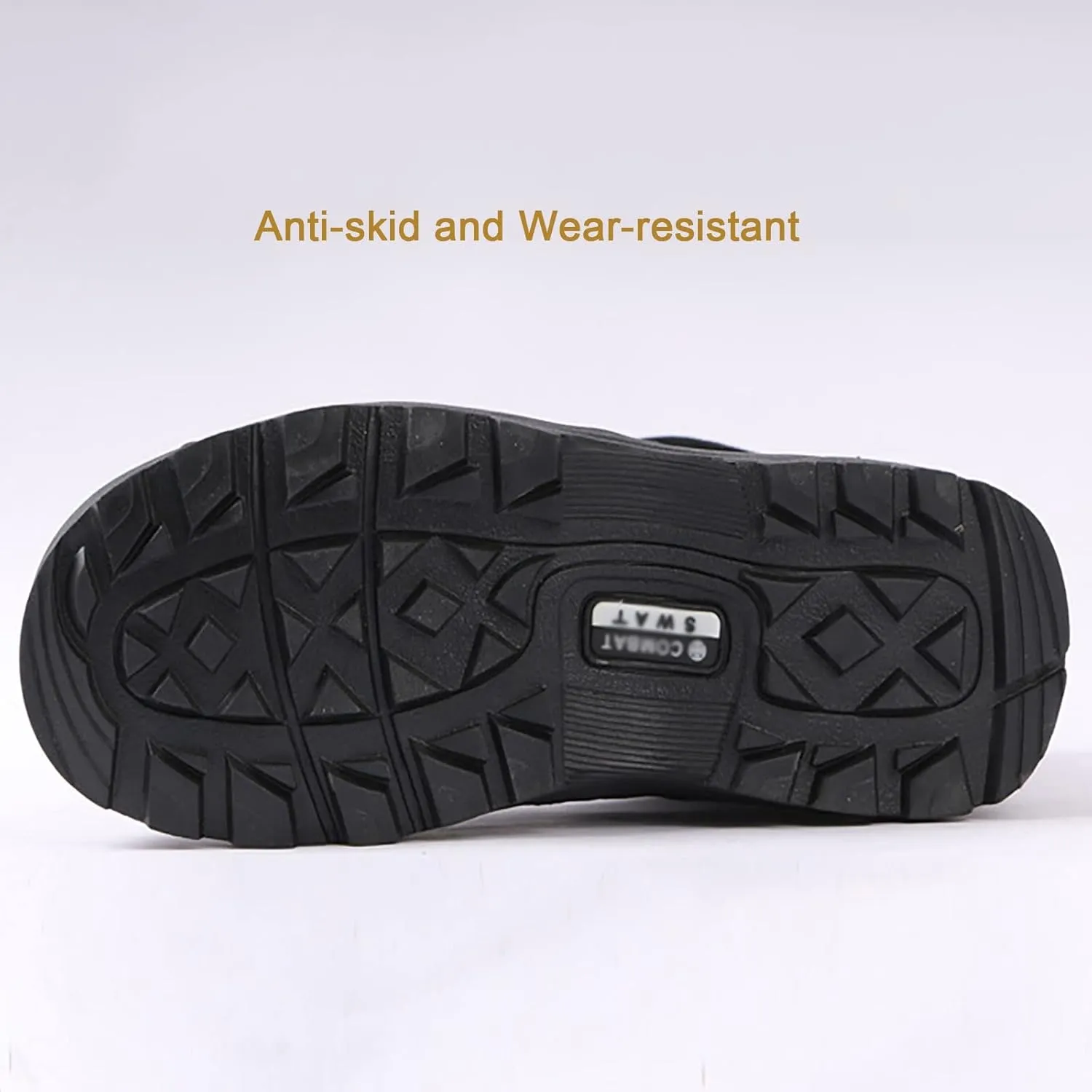 Men's Breathable Military Boots, Outdoor Lace-up Sports Durable Rubber Sole Combat Hunting Boots, for Hiking Desert Zipper Military Tactical Boots for Men