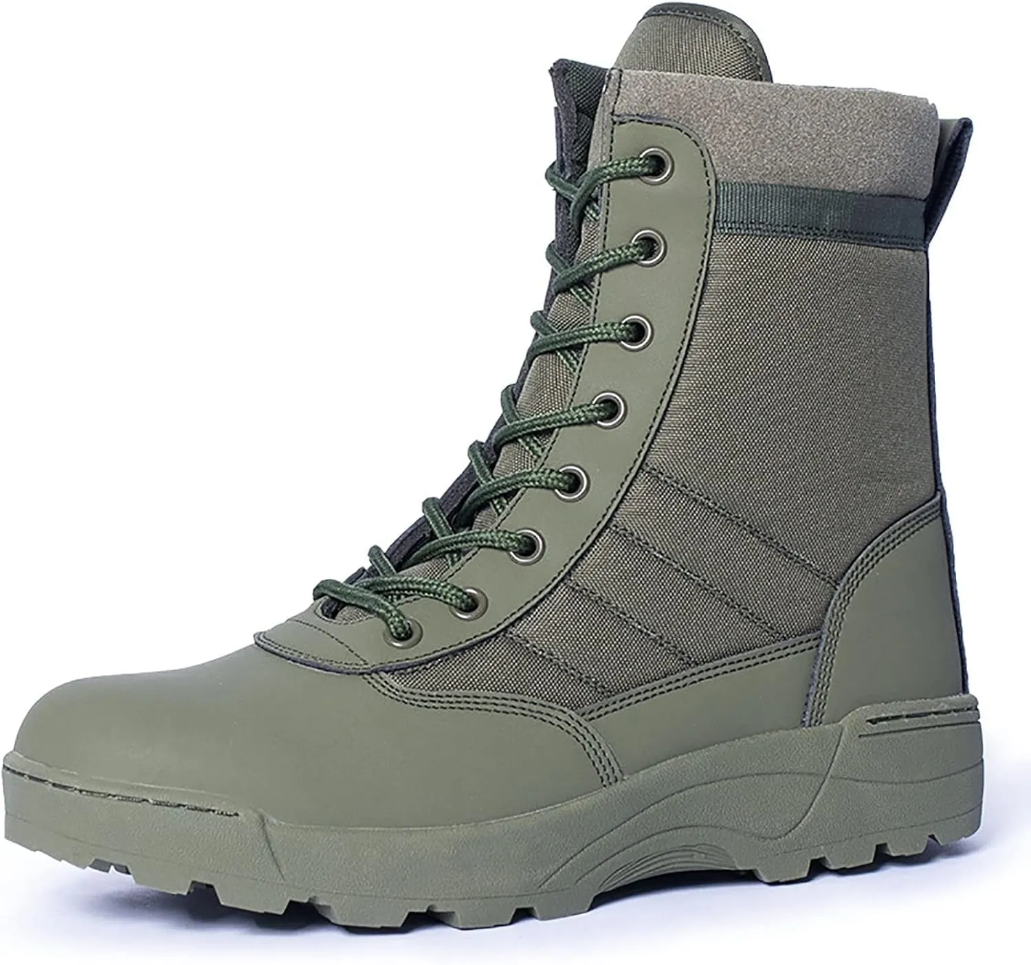 Men's Breathable Military Boots, Outdoor Lace-up Sports Durable Rubber Sole Combat Hunting Boots, for Hiking Desert Zipper Military Tactical Boots for Men