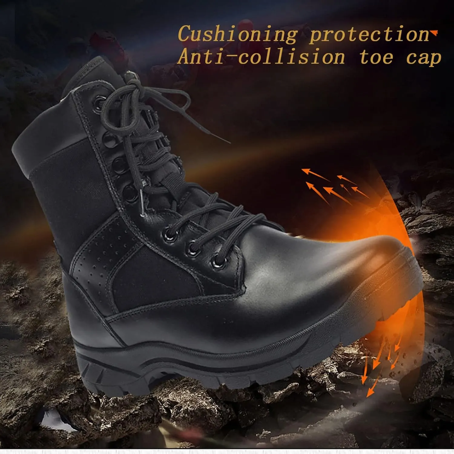 Men's Breathable Military Boots, Outdoor Lightweight Comfort Durablecombat Military Boots, for Desert Hiking Lace Up Sports Combat Hunting Boots