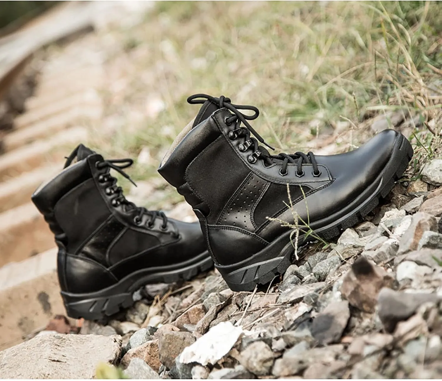 Men's Breathable Military Boots, Outdoor Lightweight Comfort Durablecombat Military Boots, for Desert Hiking Lace Up Sports Combat Hunting Boots
