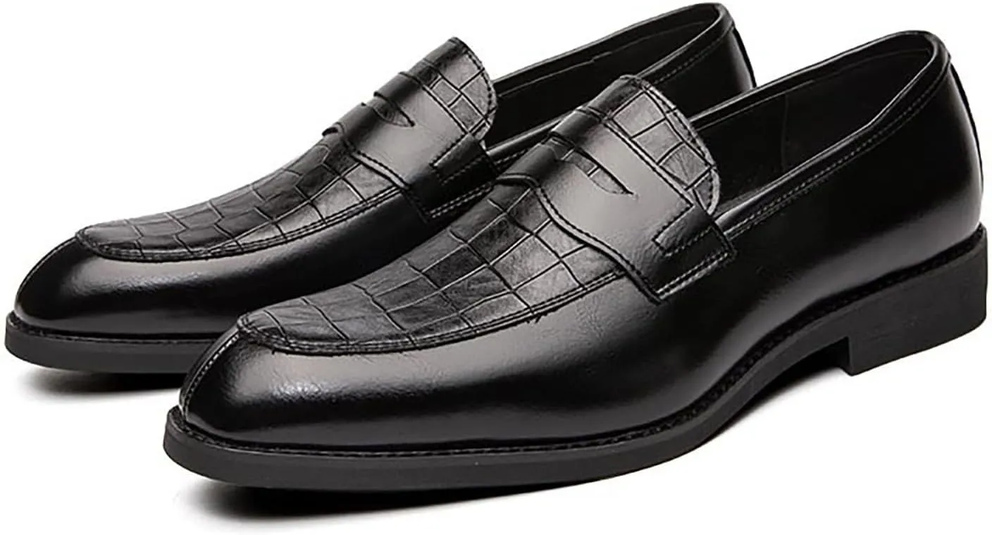 Men's Business Lace Up Casual Leather Shoes Fashion Breathable Comfortable Casual Solid Color Dress Shoes