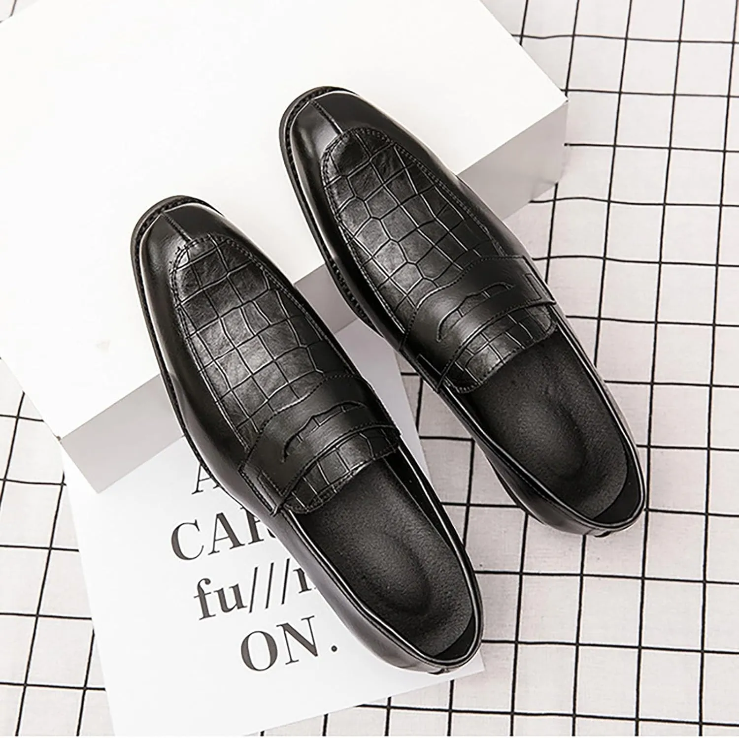 Men's Business Lace Up Casual Leather Shoes Fashion Breathable Comfortable Casual Solid Color Dress Shoes