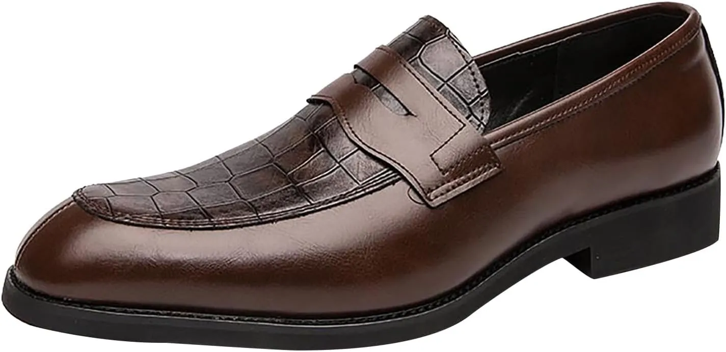 Men's Business Lace Up Casual Leather Shoes Fashion Breathable Comfortable Casual Solid Color Dress Shoes