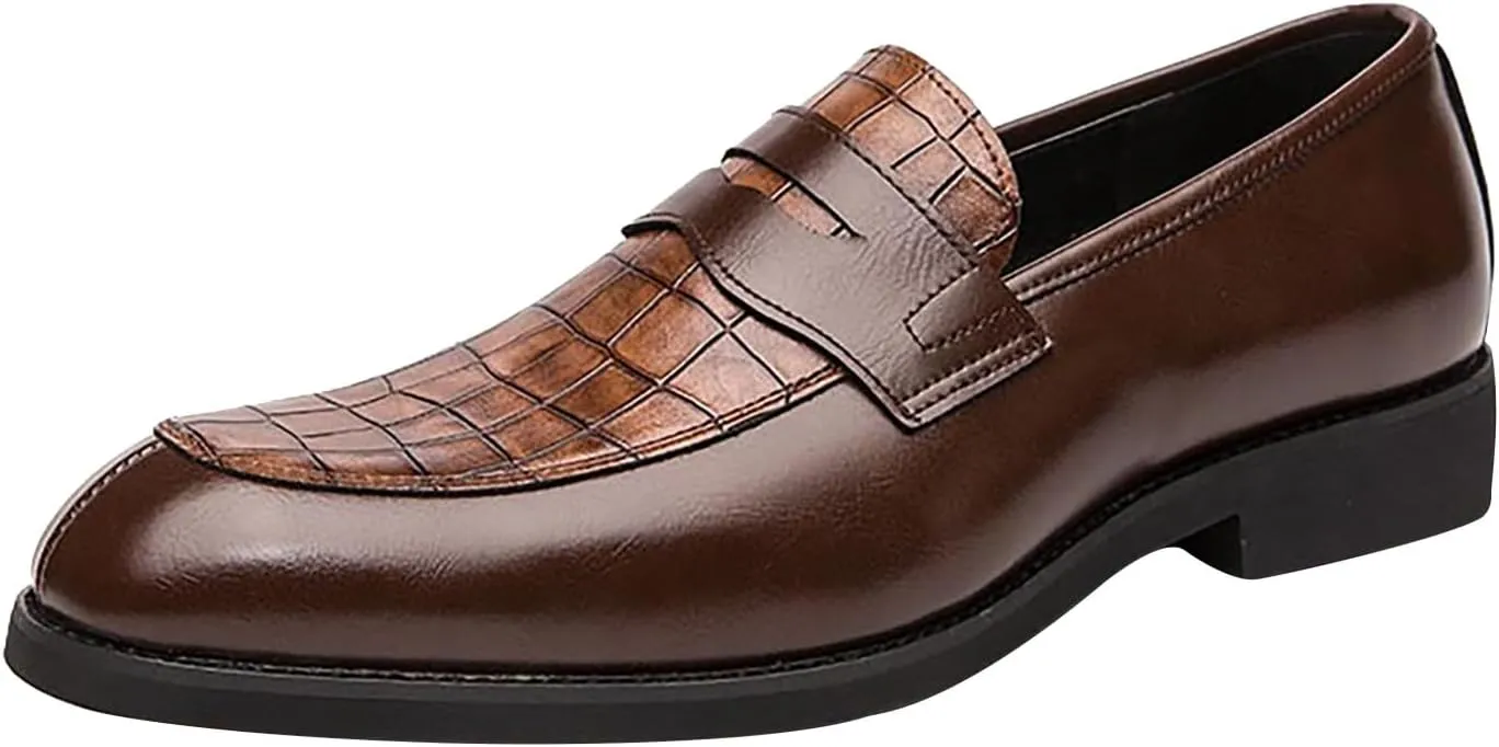 Men's Business Lace Up Casual Leather Shoes Fashion Breathable Comfortable Casual Solid Color Dress Shoes