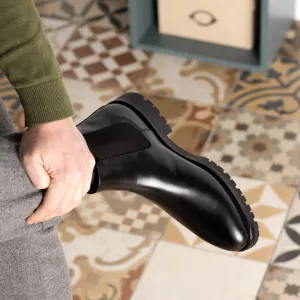 Men's Chelsea Boots Classic Leather Goodyear Welt Wide Plus Size Black 5653