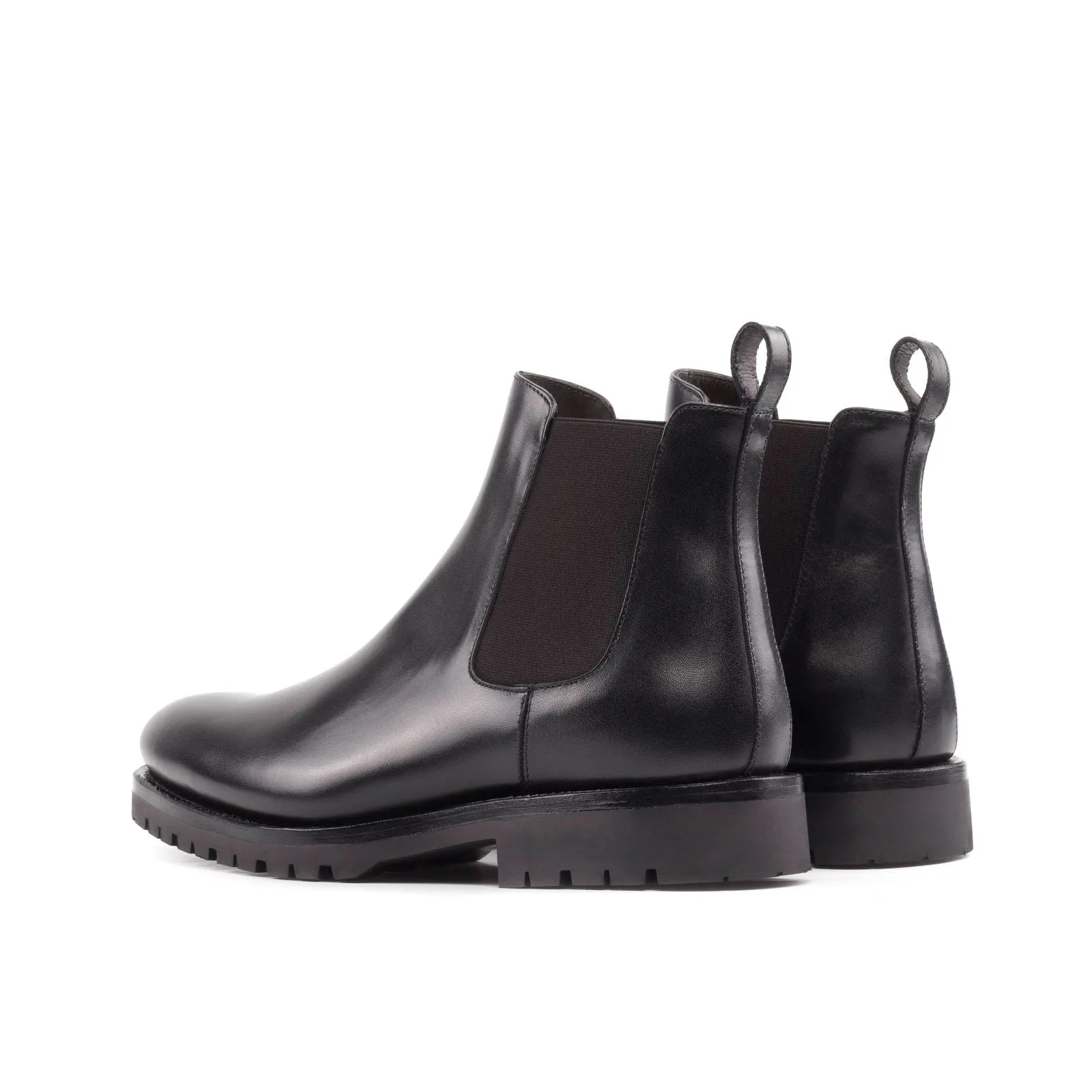 Men's Chelsea Boots Classic Leather Goodyear Welt Wide Plus Size Black 5653