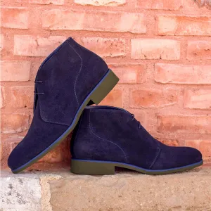 Men's Chukka Leather Boots Wide Plus Size Blue 2555