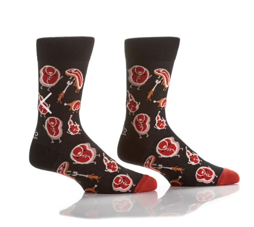 Men's Crew Socks Grilling Steaks