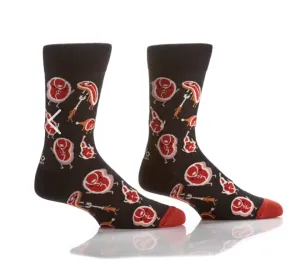 Men's Crew Socks Grilling Steaks