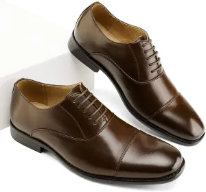 Men's Dark Brown Classic Lace-up Dress Shoes
