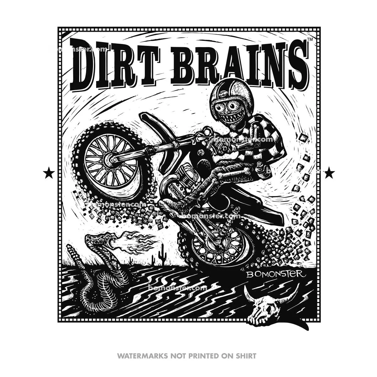 Men's Dirt Bike T-Shirt "Dirt Brains White"