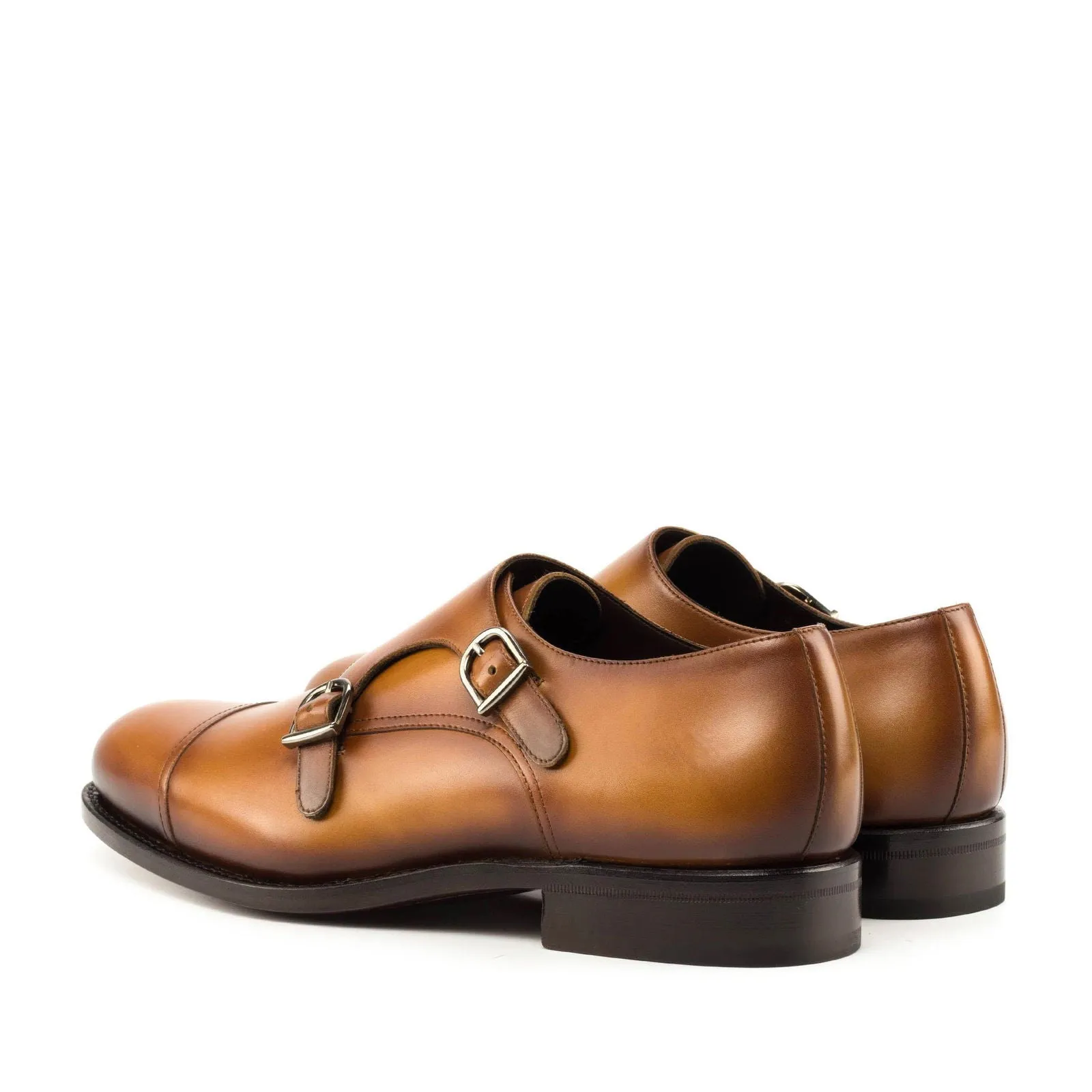 Men's Double Monk Leather Shoes Wide Plus Size 5986