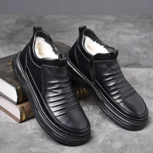 Men's fleece high top anti-slip shoes