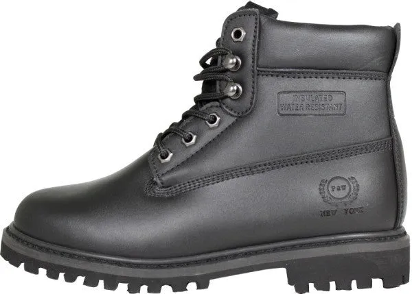 men's genuine leather workboot (black) Case of 12