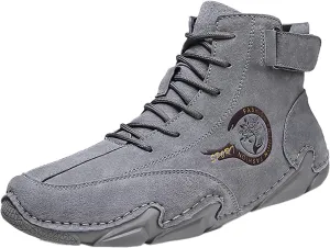 Men's High Top Hiking Shoes Lace Up Round Toe Athletic Sneaker Business Casual Shoes Comfort Formal Dress Shoe