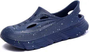 Men's hiking hole shoes, anti slip thick soled toe slippers, outdoor beach sandals