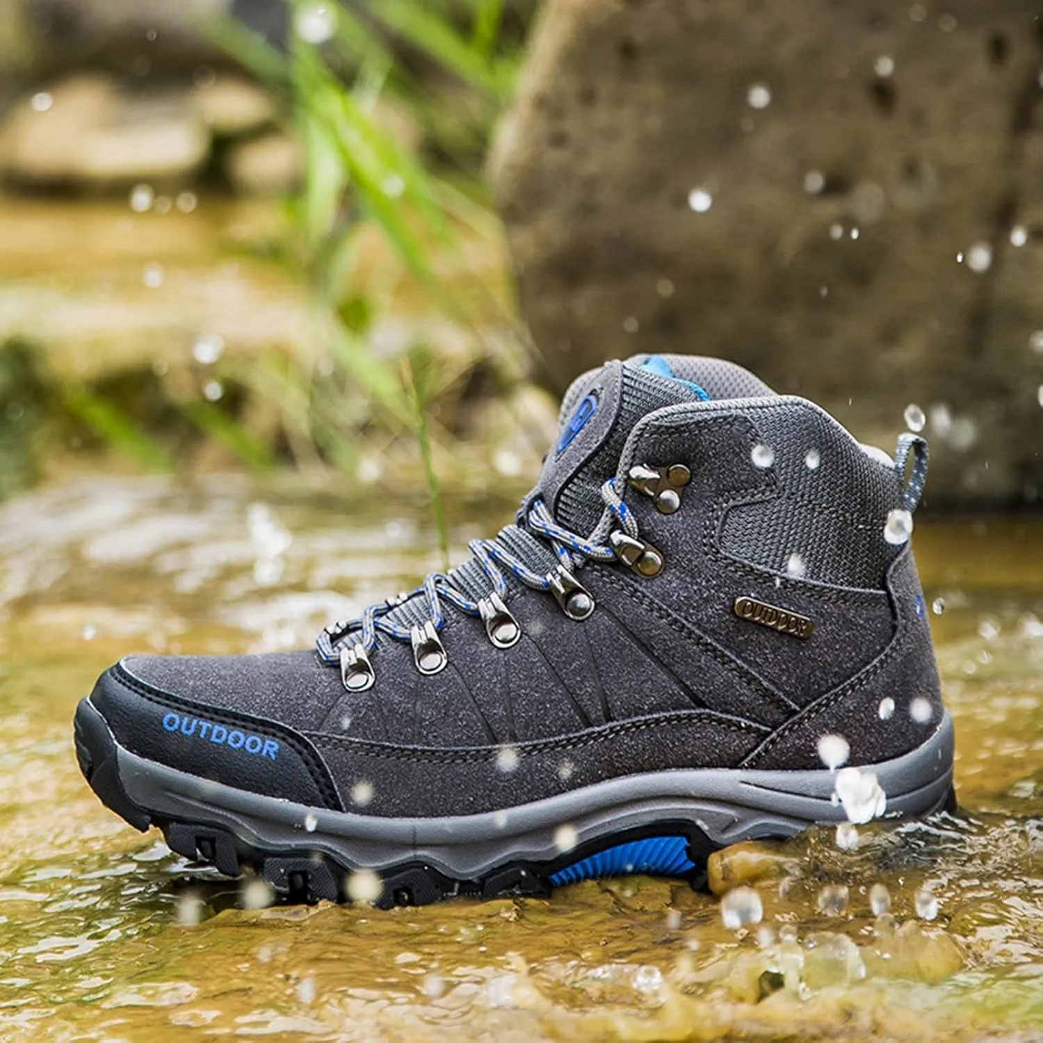Men's Hiking Shoes Breathable High Top Walking Sneaker Athletic Sport Shoes Outdoor Lightweight Casual Working Shoe