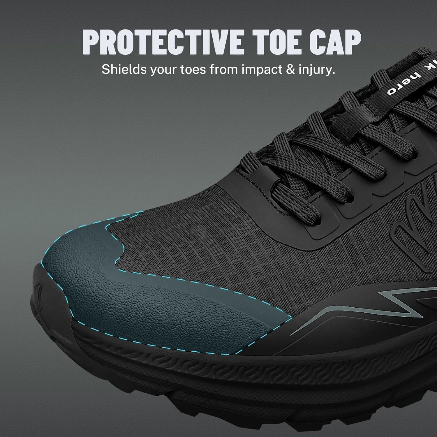 Mens Hiking Shoes for Plantar Fasciitis, Orthopedic Walking Shoes with Arch Support, Lightweight Waterproof Sneakers Wide Toe Box Shoes for Foot & Heel Pain Relief