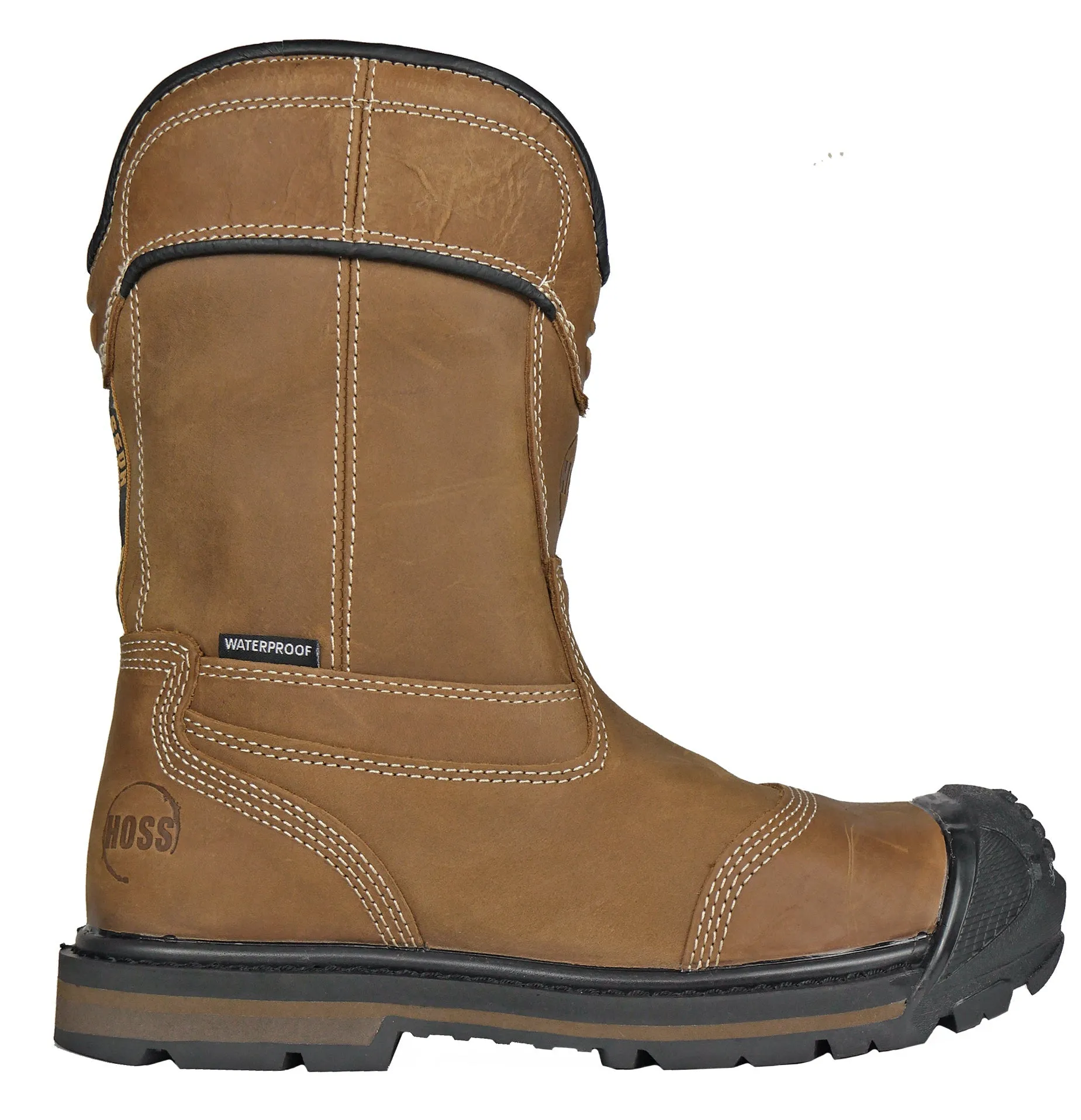 Men's Hoss Ranger Lt-Brown, EH, WP, Pull On Wellington Composite Toe Boot