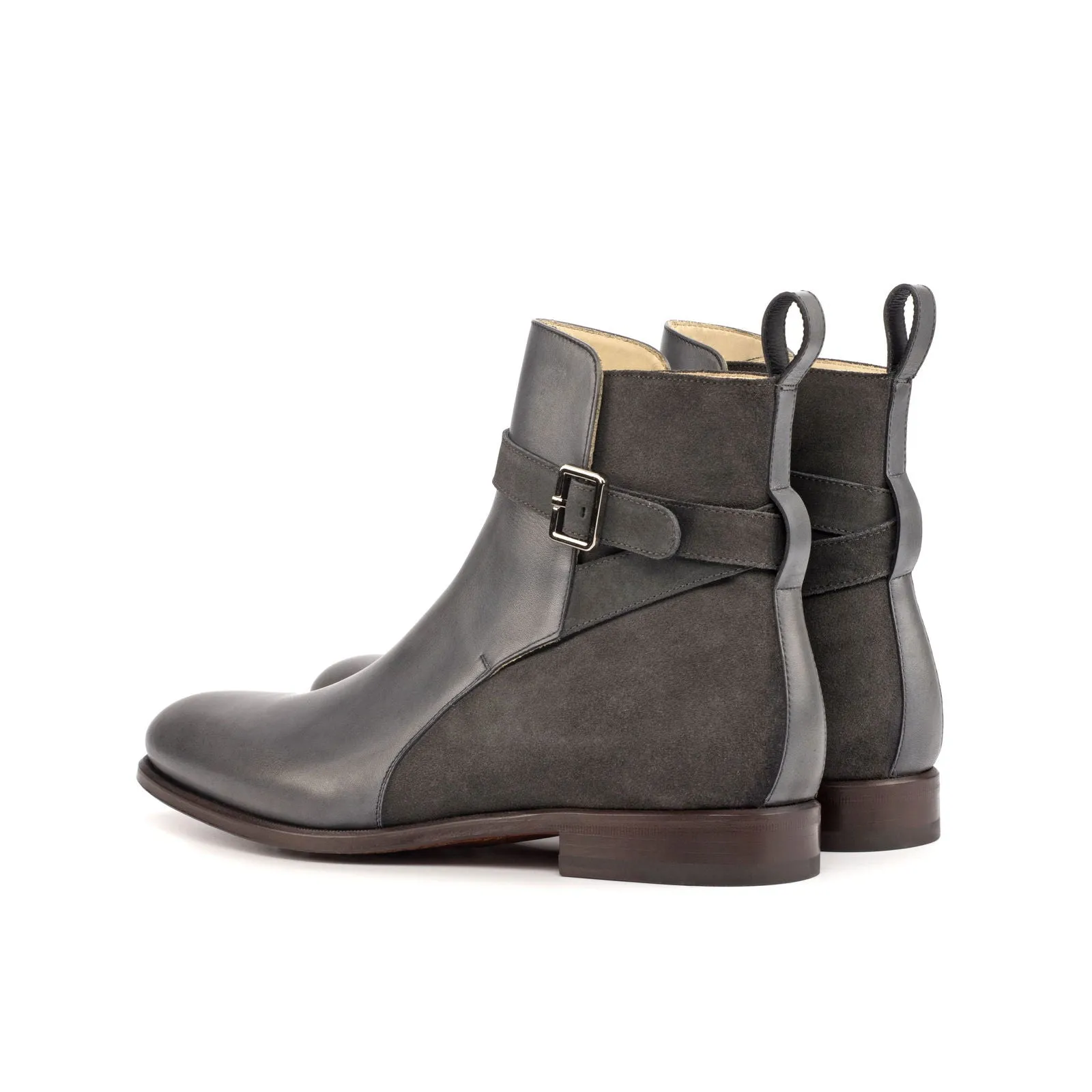 Men's Jodhpur Leather Boots Wide Plus Size Grey 4599