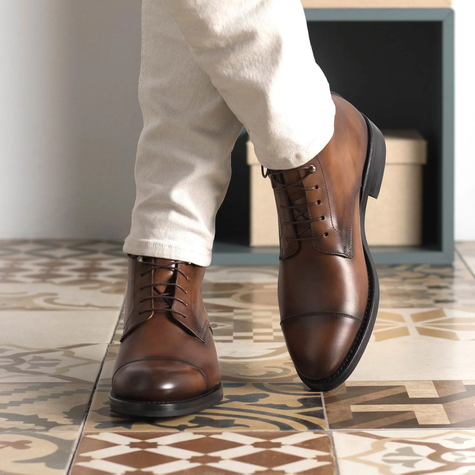 Men's Jumper Boots Goodyear Welt Wide Plus Size 5742