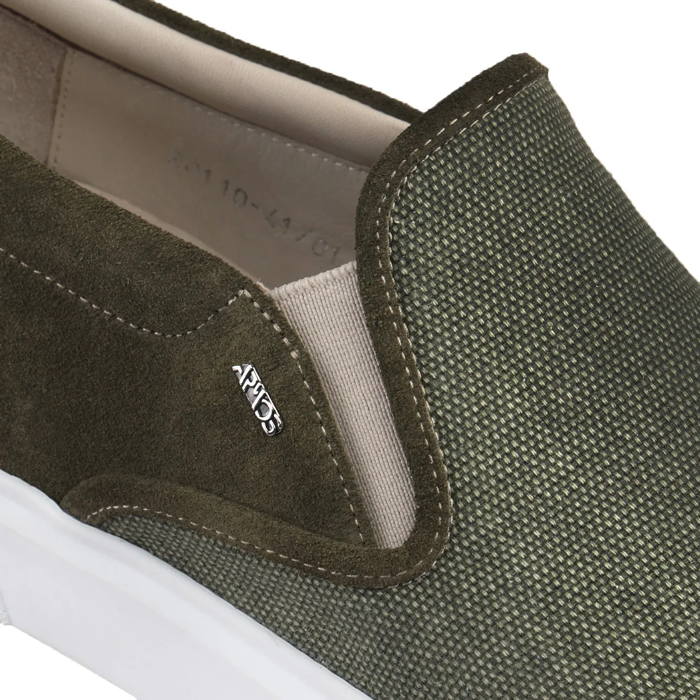 Men's Khaki Linen Slip-On Sneaker