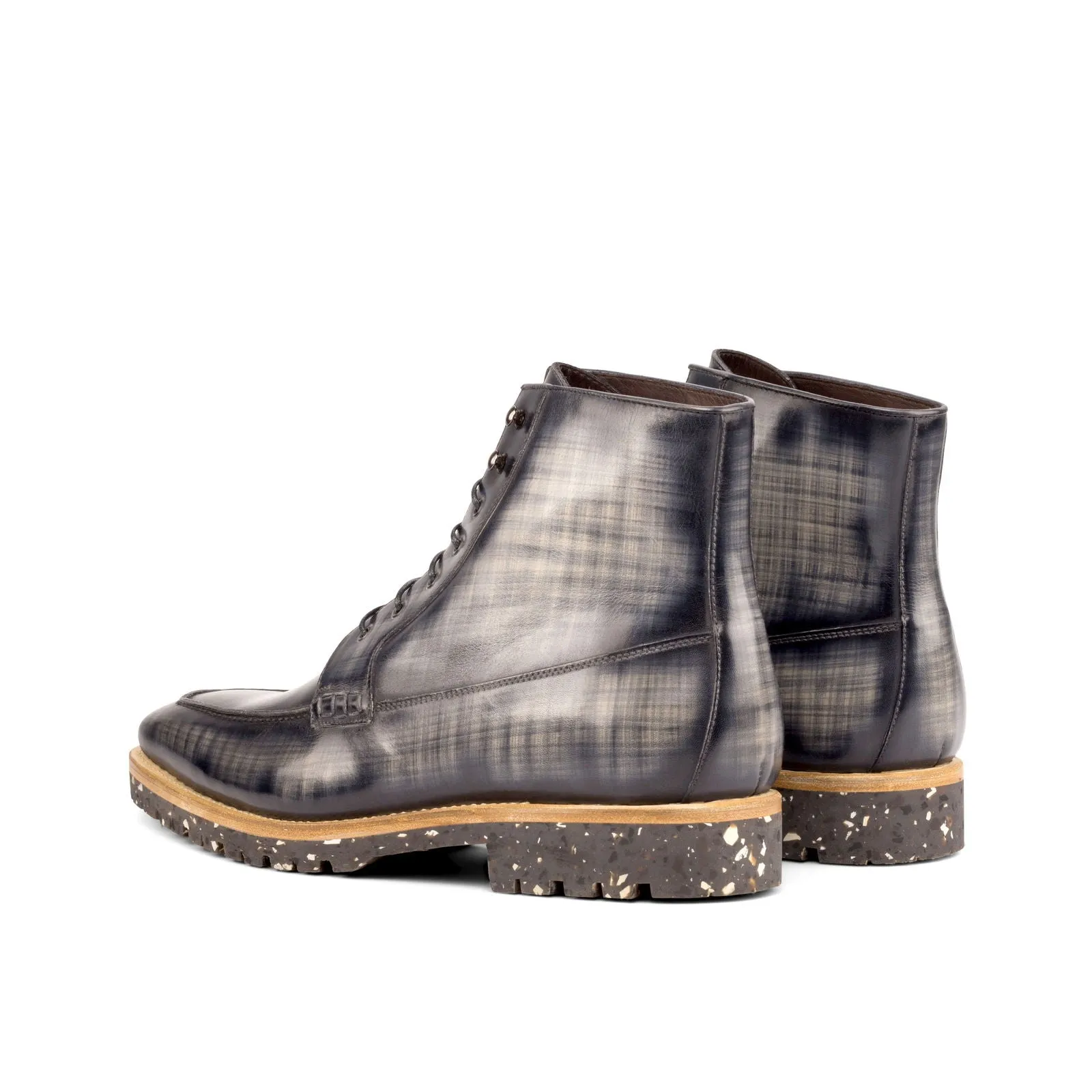 Men's Moc Boots Patina Goodyear Welt Wide Plus Size Grey 4993