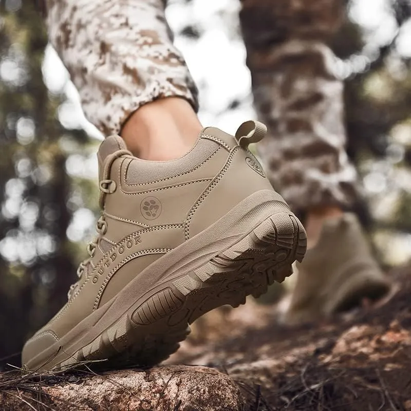 Men's Outdoor Good Arch Support High Top Hiking Shoes,Non-Slip Lightweight Travel Shoes Walking Sneakers Ankle Boots
