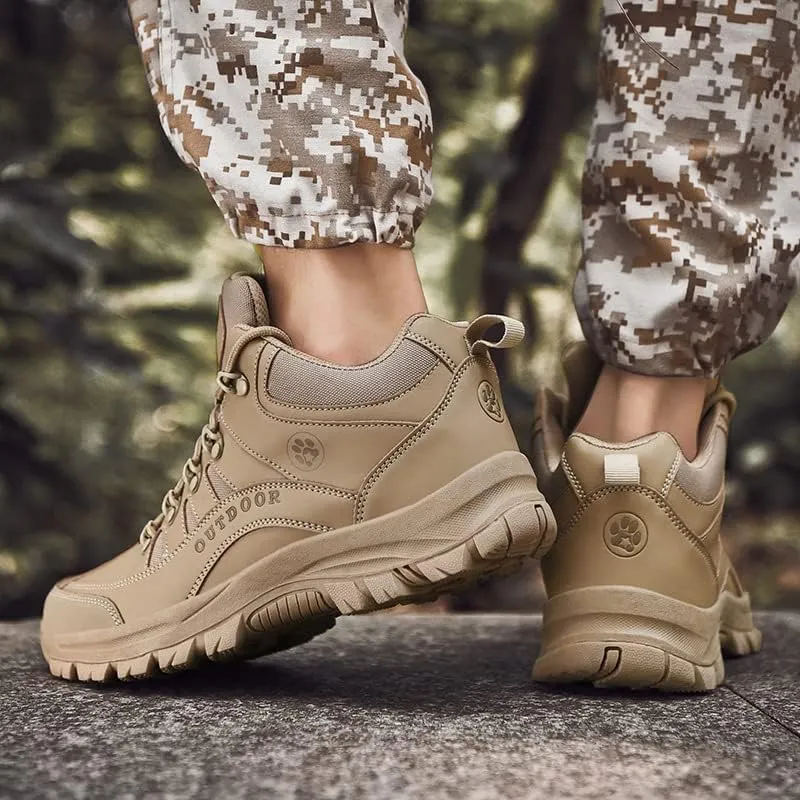 Men's Outdoor Good Arch Support High Top Hiking Shoes,Non-Slip Lightweight Travel Shoes Walking Sneakers Ankle Boots