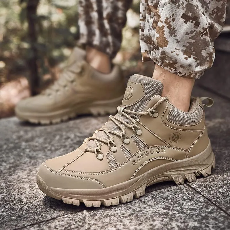 Men's Outdoor Good Arch Support High Top Hiking Shoes,Non-Slip Lightweight Travel Shoes Walking Sneakers Ankle Boots