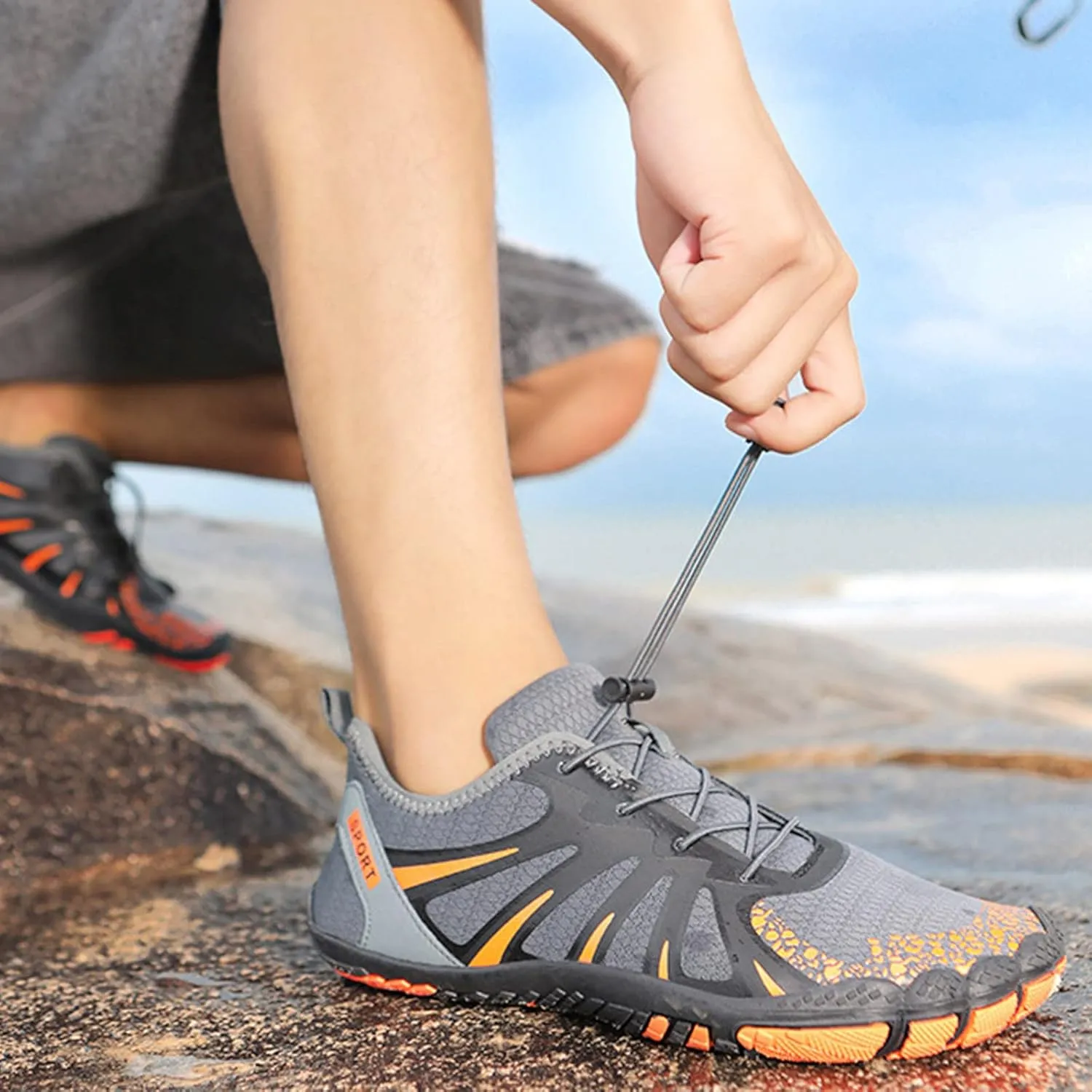 Mens Quick Drying Wading Shoes Summer Swim Sports Shoes for Boating Diving Fishing Lightweight Surfing Shoe