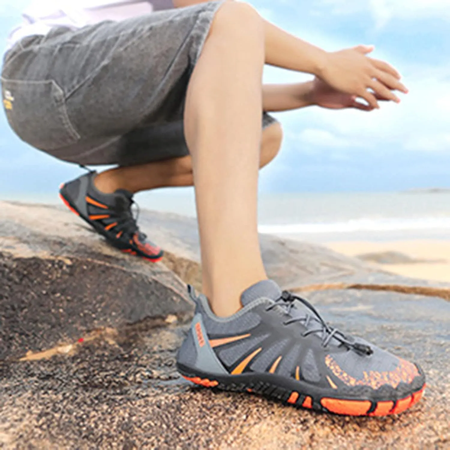 Mens Quick Drying Wading Shoes Summer Swim Sports Shoes for Boating Diving Fishing Lightweight Surfing Shoe