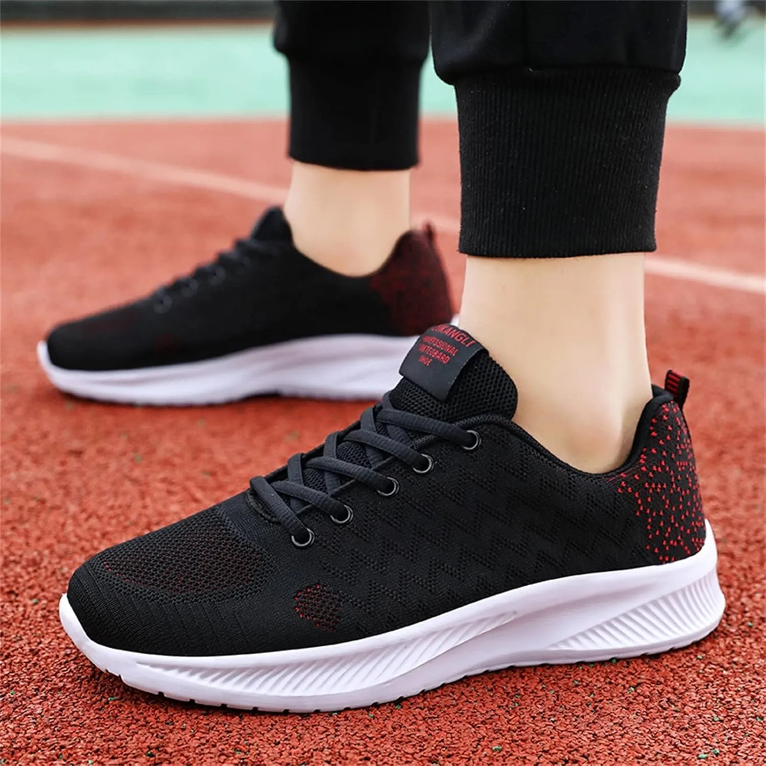 Mens Runnimg Shoes Men's Lightweight Breathable Sneakers Comfortable Lace Up Flat Non Slip Walking Shoe