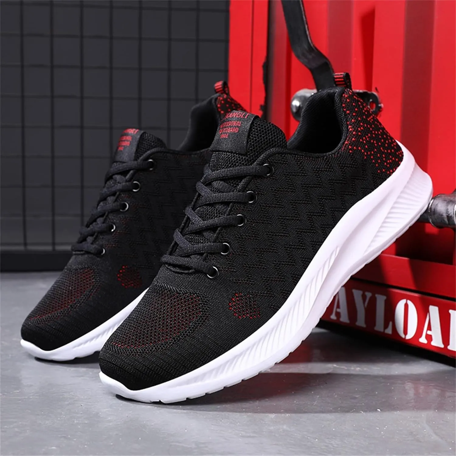 Mens Runnimg Shoes Men's Lightweight Breathable Sneakers Comfortable Lace Up Flat Non Slip Walking Shoe