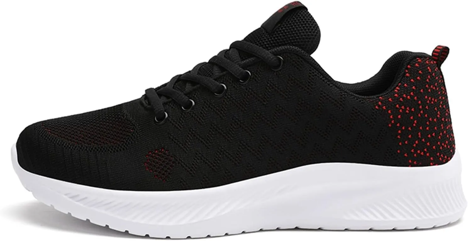Mens Runnimg Shoes Men's Lightweight Breathable Sneakers Comfortable Lace Up Flat Non Slip Walking Shoe