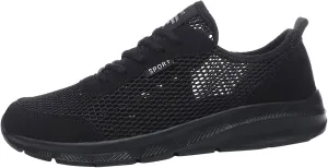Men's Running Shoes Comfortable Sneakers Casual Lightweight Breathable Lace Up Mesh Walking Sports Shoes