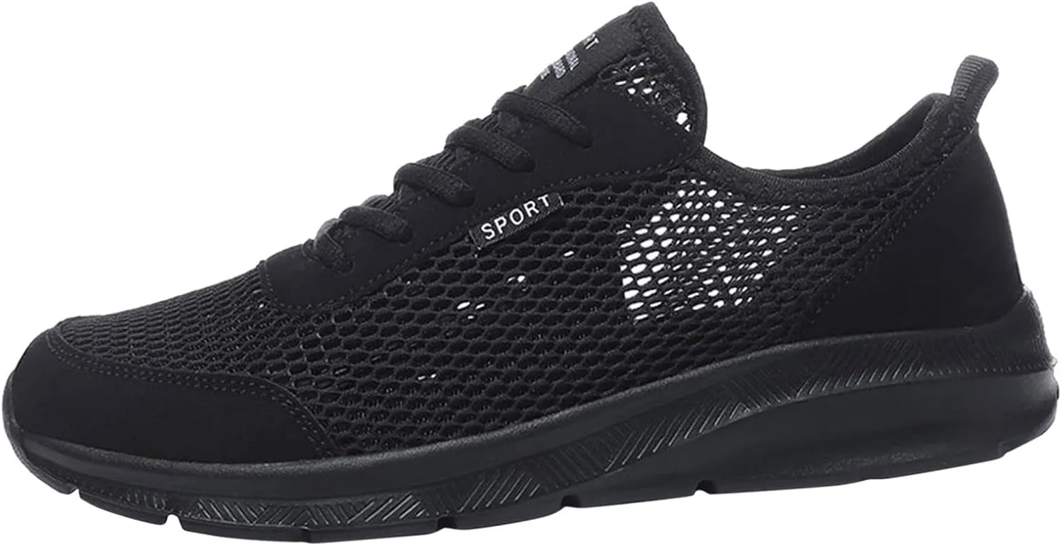 Men's Running Shoes Comfortable Sneakers Casual Lightweight Breathable Lace Up Mesh Walking Sports Shoes