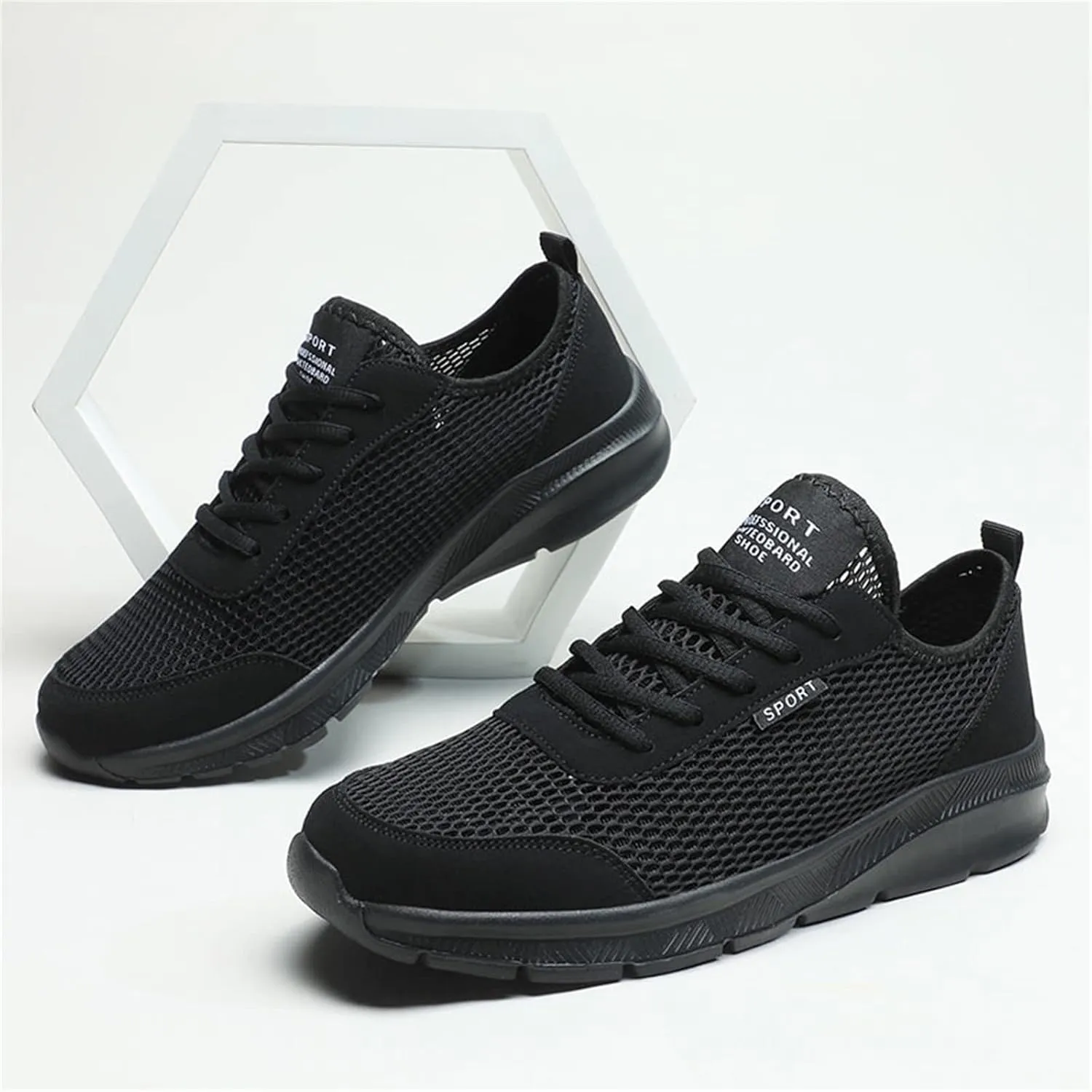Men's Running Shoes Comfortable Sneakers Casual Lightweight Breathable Lace Up Mesh Walking Sports Shoes